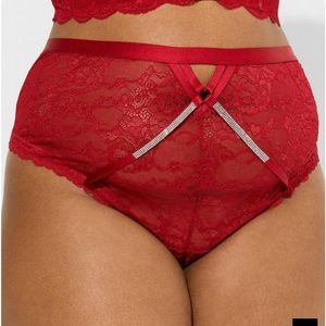 Torrid Diamante Lace Mid Rise Thong